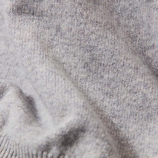 Osborne Knitwear Trui met V hals - Sweater heren in Lamswol - Pullover Heren - Light Grey - 2XL