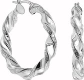 Juwelier Zwartevalk - Zilveren wokkel oorbellen met meander teken 22.217/42mm--