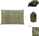 vidaXL Camouflage Net 4x7m - Waterafstotend - Corrosiebestendig en Schimmelwerend - UV-bestendig en Sneldrogend - Oxford Stof (100% Polyester) - Groen - Tarp