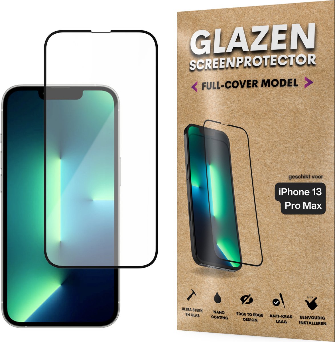 Screenprotector - Geschikt voor iPhone 13 Pro Max - Gehard Glas - Full Cover Tempered Glass - Case Friendly