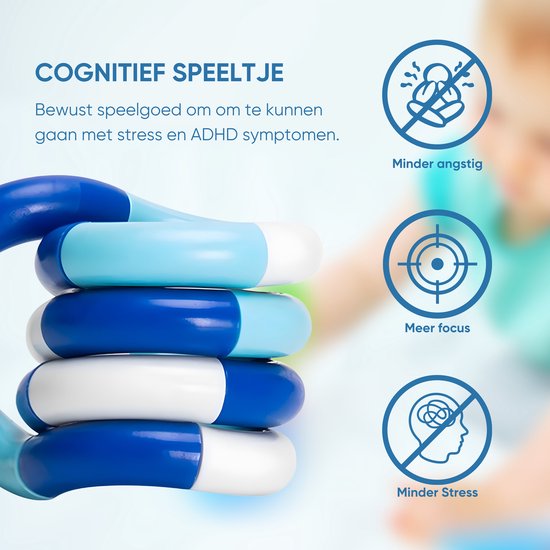 TOZY Tangl Stress verlagende Fidget Toy - Fidget Toys - Blauw / Wit / Sky Blue - Voor jong en oud