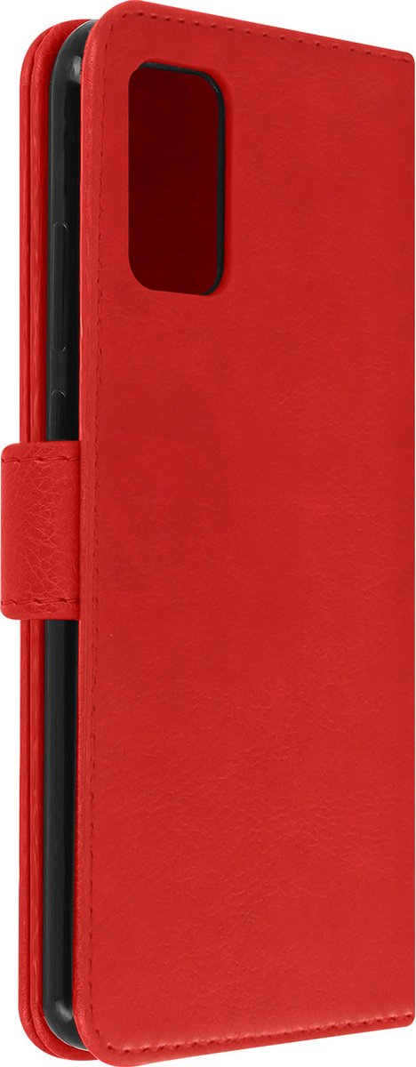 Avizar Foliohoes Geschikt voor Galaxy A02s portefeuille en videohouder, Rood