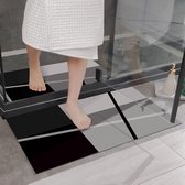 vloermat, antibacterieel, sneldrogend, 40 x 60 cm, antislip, wasbaar, absorberende badkamermat (geometrische lijnen)