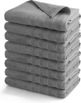 OUTLET TEXTILES DE BAIN - lot de 8 - serviette de bain 70x140 cm - gris sable