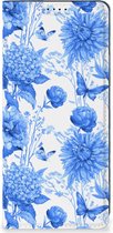 Smart Cover voor OPPO A58 4G Flowers Blue