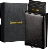 LuxorHolds Portefeuille porte-cartes extensible Homme/Femme - Zwart - Porte-cartes Cartes pour homme/femme - Porte-carte de crédit Homme & Femme avec compartiment à monnaie