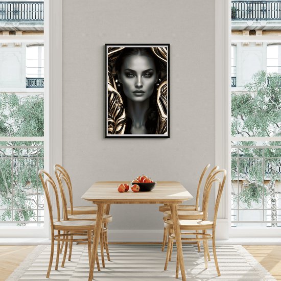 Affiche Art moderne | Femme Or | Résumé Goudor | 51x71cm | Esthétique Affiche | Décoration murale | Art moderne | Affiche murale | MT | Décoration de chambre esthétique | Convient pour l'encadrement
