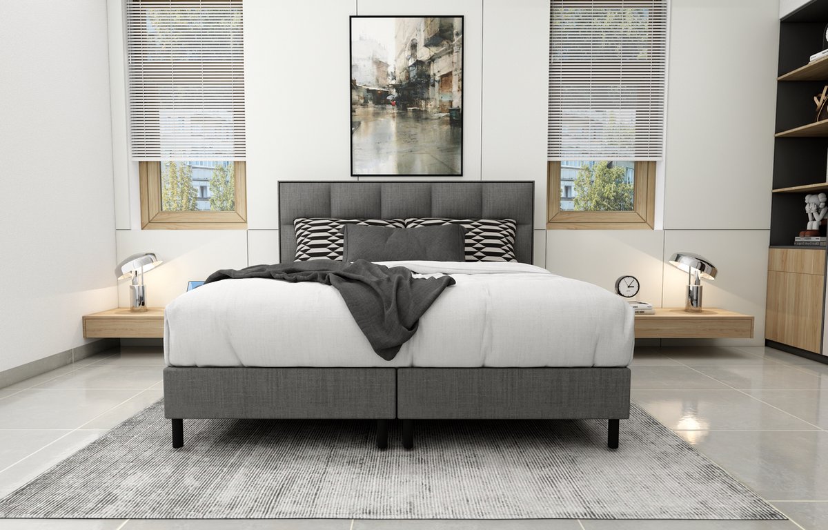 Fam Bedding - Boxspring Rosanna - 180x200 - Grijs