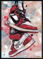 Sneaker print Off White Chicago 51x71 cm *ingelijst & gesigneerd