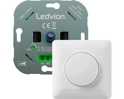 Ledvion - LED Dimmer 5-150W - Incl. Witte Afdekplaat - Universeel