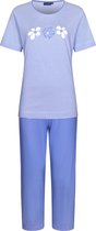 Pastunette - Blossoms - Dames Pyjamaset - Blauw - Organisch Katoen - Maat 52