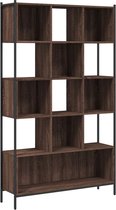 vidaXL - Boekenkast - 102x28x172 - cm - bewerkt - hout - bruin - eikenkleur