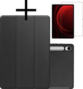 Hoesje Geschikt voor Samsung Galaxy Tab S9 FE Hoesje Case Hard Cover Hoes Book Case Met Uitsparing Geschikt voor S Pen Met Screenprotector - Zwart