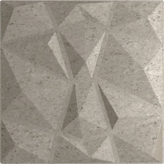 vidaXL - 24 - st - Wandpanelen - diamant - 6 - m² - 50x50 - cm - XPS - betongrijs