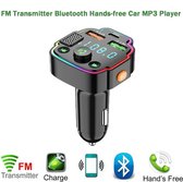Auto FM-zender Bluetooth handsfree MP3 Speler PD 3.1A snellader Atmosfeer Licht Auto Sigaret Aansteker Lossless Oplader - QPGG09