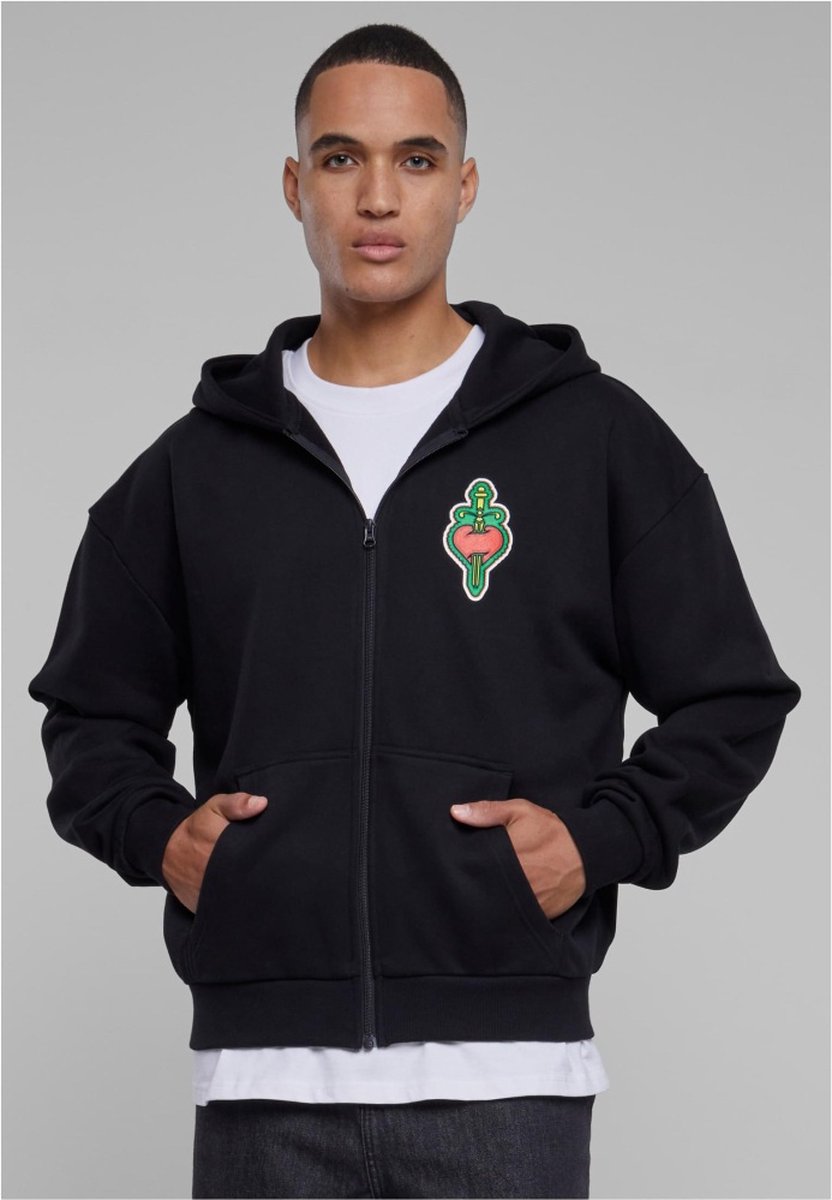 Mister Tee Santa Monica Heavy Oversize Vest met capuchon L Zwart