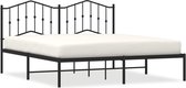 vidaXL - Bedframe - met - hoofdbord - metaal - zwart - 183x213 - cm