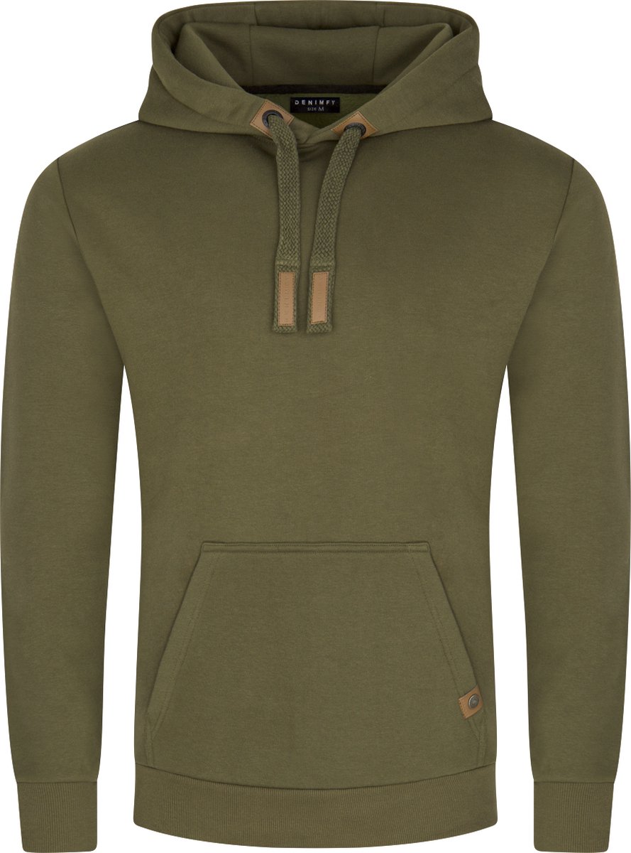DENIMFY Heren Sweatshirt DFIvo regular fit Groen S Volwassenen Hoodie Capuchon Sweatshirt