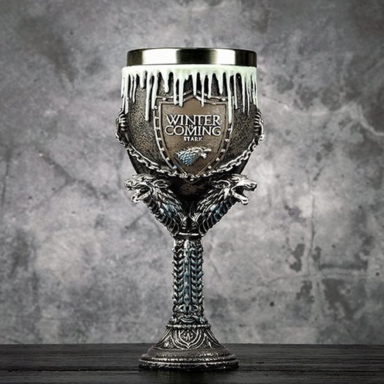 Calice Médiéval En Résine Et Acier - Verre à Vin Vintage 200 Ml - Design Tête De Loup 3D - Décoration Fête Ou Cadeau