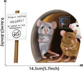 5 stuks Decoratieve Muizenhol Sticker - grappig - muis - muizen - hol - holletje - gezichtsbedrog - kinderkamer