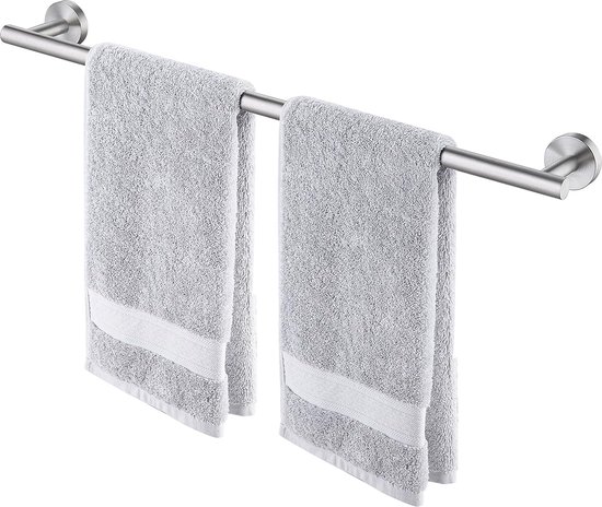TocTen Badhanddoekenrek met vierkante basis, dikke SUS304 roestvrijstalen handdoekstang voor badkamer, badkameraccessoires, zware wandgemonteerde handdoekhouder zwart, 30,5 cm