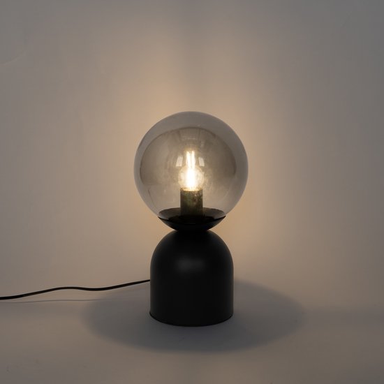 QAZQA tendance pallon - Lampe de table Hotel chic - 1 lumière - H 35 cm - Zwart - Salon | Chambre à coucher | Cuisine