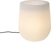 QAZQA flowerpot - Moderne Verlichte bloempot - 1 lichts - H 44 cm - Wit - Buitenverlichting