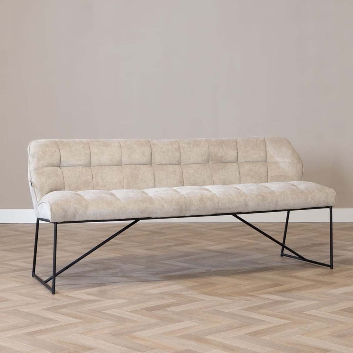 Bronx71® Scandinavische eetkamerbank Jelle taupe 185 cm - eettafelbank - eetbank