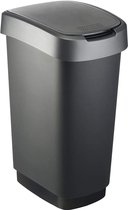 Twist vuilnisemmer, kunststof (PP), zwart / antraciet, 50 liter (40,1 x 29,8 x 60,2 cm), 50 l
