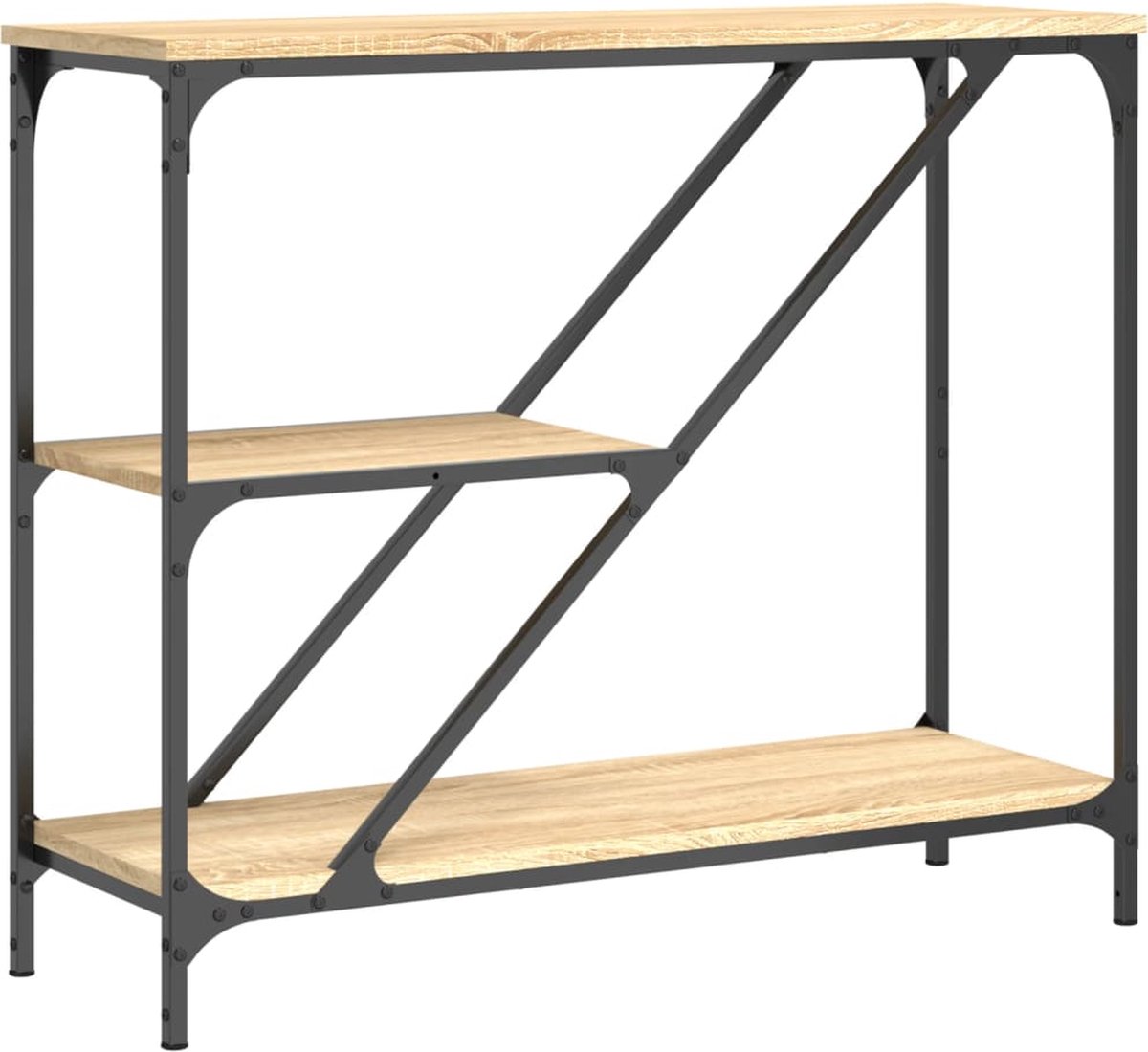 vidaXL Wandtafel - 88,5x30x75 - cm - bewerkt - hout - sonoma - eikenkleurig sonoma eiken