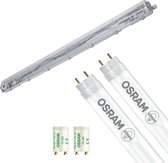 LED Waterdichte TL Armatuur met T8 Buizen - Velvalux Strela - 120cm - Dubbel - Koppelbaar - Waterdicht IP65 - OSRAM - SubstiTUBE Value EM 840 - 32.4W - Natuurlijk Wit 4000K | Vervangt 72W