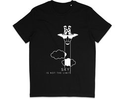 Grappig T Shirt Heren en Dames - Giraf Quote Sky Is Not The Limit - Zwart - Maat 3XL