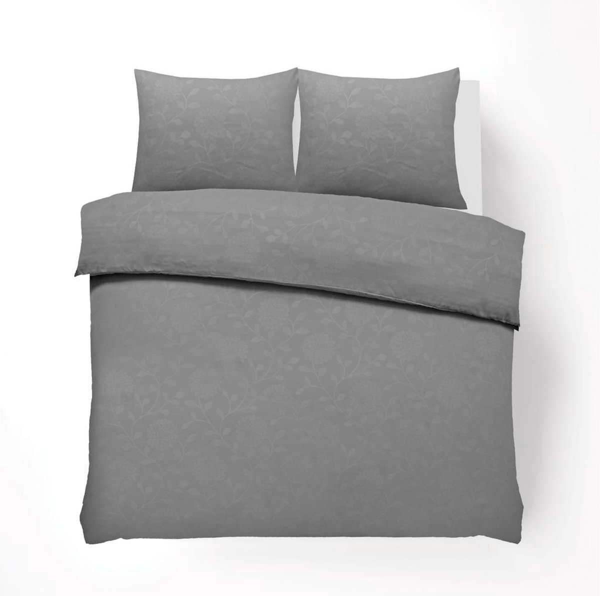 Husch Dekbedovertrek - Embossed Flower - 200x200/220 - Grijs