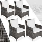 tectake - ensemble de 4 chaises de jardin en osier de luxe - Sanremo - 404631