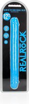 REALROCK - 12 inch - double dong - glow in the dark - ribbels - realistisch - blauw