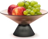 Fruitschaal voor aanrecht, glazen fruitmand, fruitschaal, decoratieve schaal voor tafelwerkblad, eetkamer, woonkamerdecoratie (oranje)