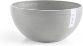 Ecopots Brussels 35 - White Grey - Ø35 x H16,7 cm - Ronde witgrijze bloempot / plantenpot