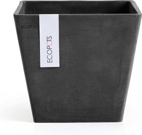 Ecopots Rotterdam 20 - Gris Foncé - 20,3 x H17,8 cm - Pot de fleur / jardinière carré gris foncé