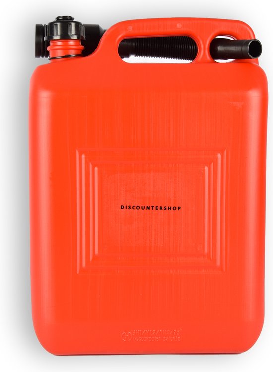 Jerrycan 10 Liter met Schentuit - Rood Polyethyleen - Geschikt voor ...