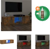 vidaXL Tv-meubel LED-verlichting 140x40x35-5 cm gerookt eikenkleurig - Kast - Inclusief Houtreiniger en verfrisser