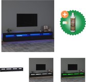 vidaXL Tv-meubel met LED-verlichting 270x35x40 cm zwart - Kast - Inclusief Houtreiniger en verfrisser