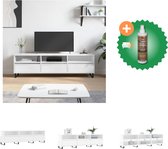 vidaXL Tv-meubel 150x30x44-5 cm bewerkt hout hoogglans wit - Kast - Inclusief Houtreiniger en verfrisser
