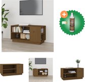 vidaXL Tv-meubel 80x35x40-5 cm massief grenenhout honingbruin - Kast - Inclusief Houtreiniger en verfrisser