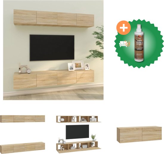 vidaXL Tv-wandmeubels met LED 2 st 41x31x45 cm bruin eikenkleurig