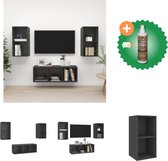 vidaXL 3-delige Tv-meubelset spaanplaat grijs - Kast - Inclusief Houtreiniger en verfrisser