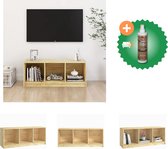 vidaXL Tv-meubel 104x33x41 cm massief grenenhout - Kast - Inclusief Houtreiniger en verfrisser