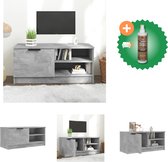 vidaXL Tv-meubel 80x35x36-5 cm bewerkt hout betongrijs - Kast - Inclusief Houtreiniger en verfrisser