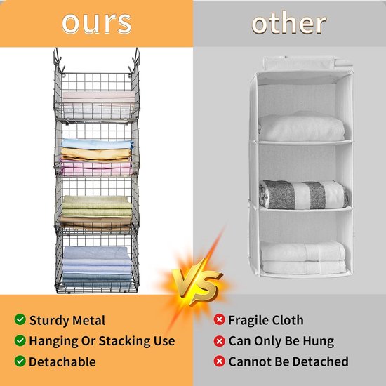 mDesign - Tassenhanger - organizer/bergruimte in kledingkast - voor slaapkamer - voor tassen, handtassen, schooltassen en meer - met haken - pc grafiet - per 2 stuks verpakt mDesign - Tassenhanger - organizer/bergruimte in kledingkast - voor slaapkamer - voor tassen, handtassen, schooltassen en meer - met haken - pc grafiet - per 2 stuks verpakt