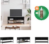 vidaXL Tv-meubel 100x35x45 cm bewerkt hout zwart - Kast - Inclusief Houtreiniger en verfrisser