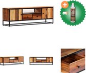 vidaXL Tv-meubel 120x30x40 cm massief gerecycled hout en staal - Kast - Inclusief Houtreiniger en verfrisser